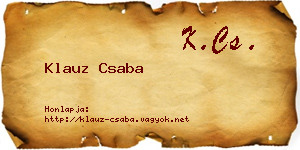 Klauz Csaba névjegykártya